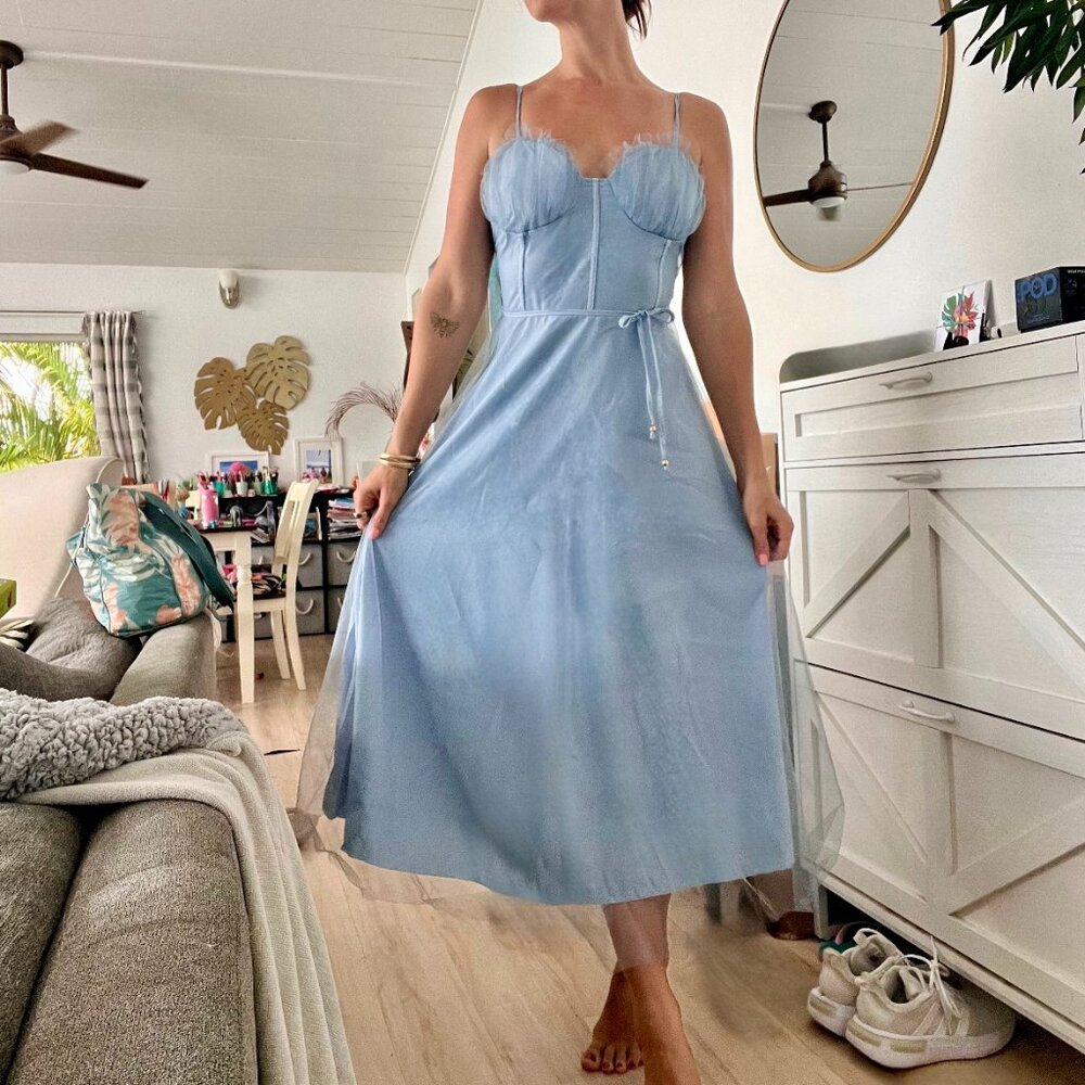 Tulle Tea Length Dress - Womens